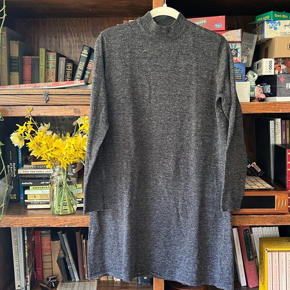 H&M, Grey mock neck knit dress